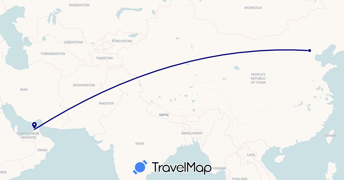 TravelMap itinerary: driving in United Arab Emirates, China (Asia)